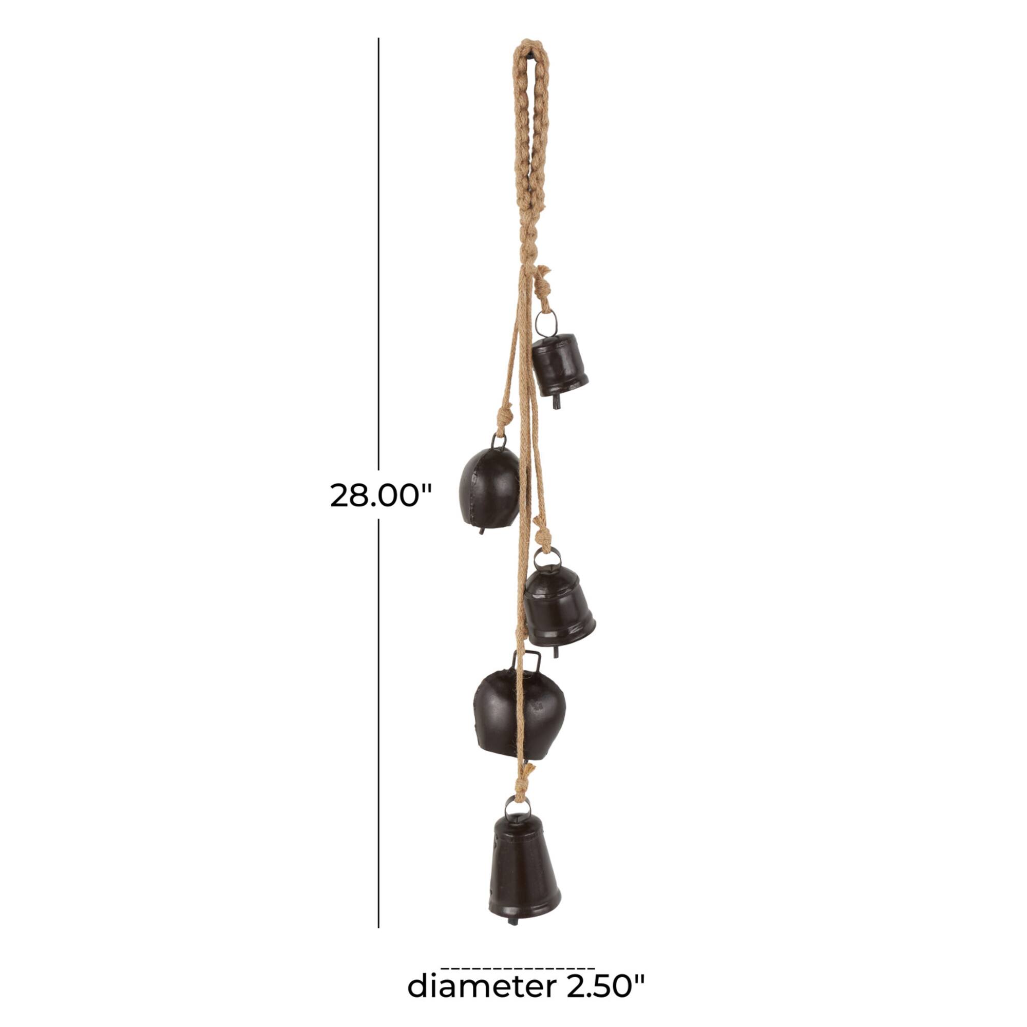 22" Metal Decorative Cow Bell with Jute Hanging Rope